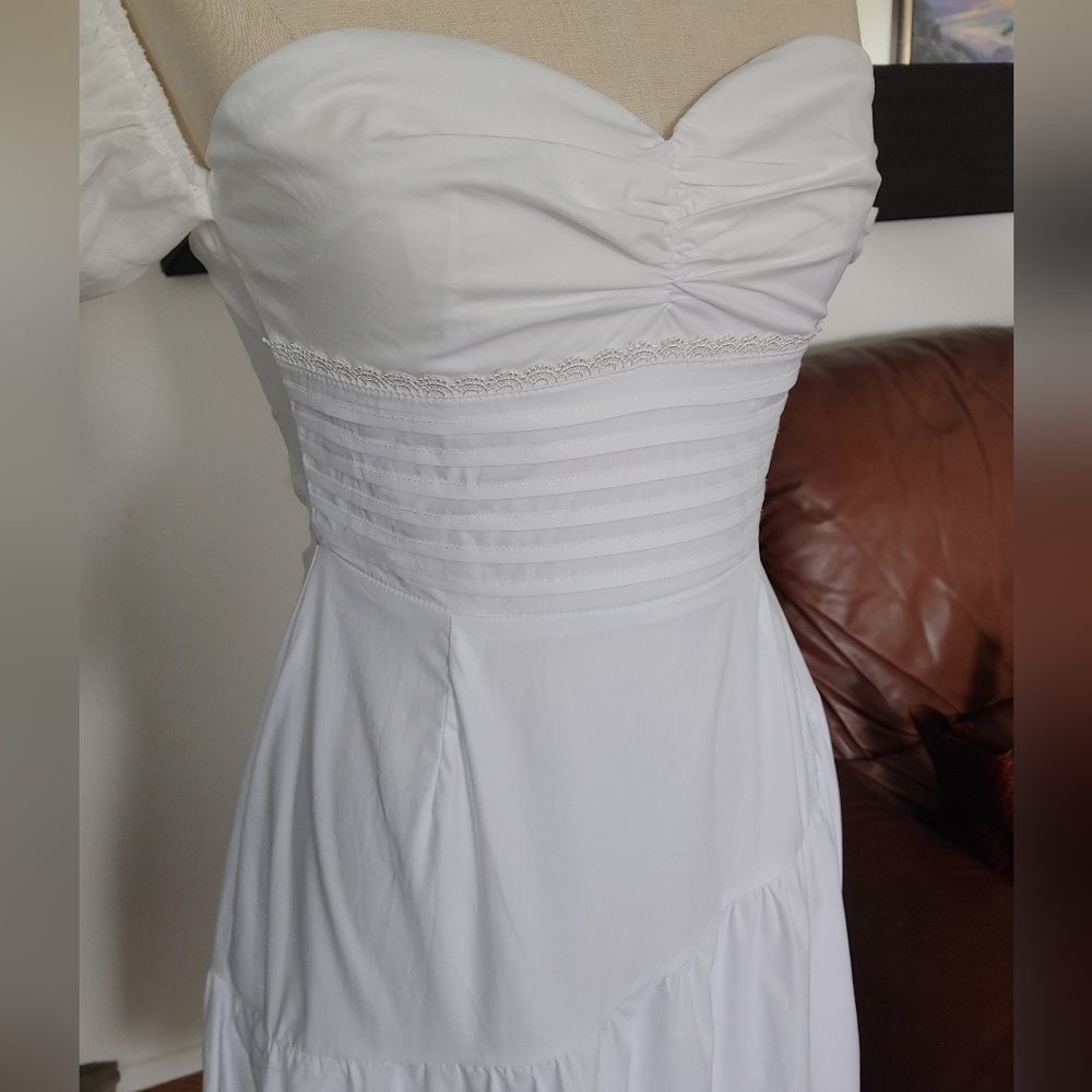HELLO MOLLY Seaside Picnic Midi White Dress Size 2 - Picture 5 of 13